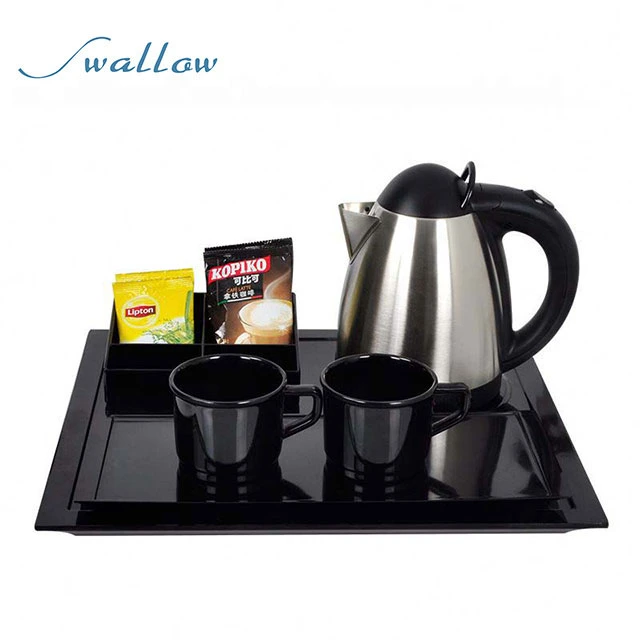 Welcome Dome Products Standards Kettle, Hotel Guest Room Kettle Tea Tray Set