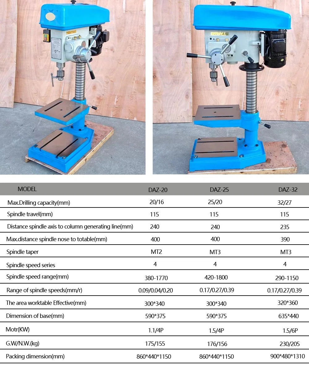 High Speed Bench Drill Press 31.5mm Bench Auto Feed Drilling Machine