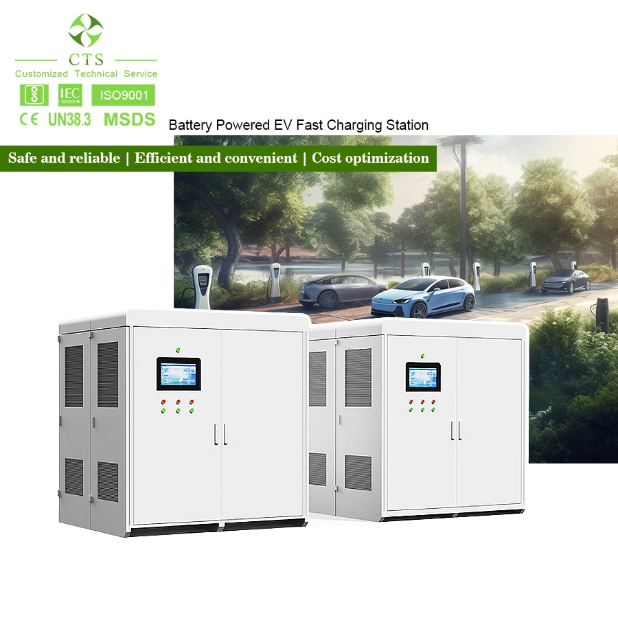 CTS Bess 150 kwh 300 kwh conteneur de batterie de stockage d'énergie avec 50 kw Chargeur Fast EV 100 kw c.c.