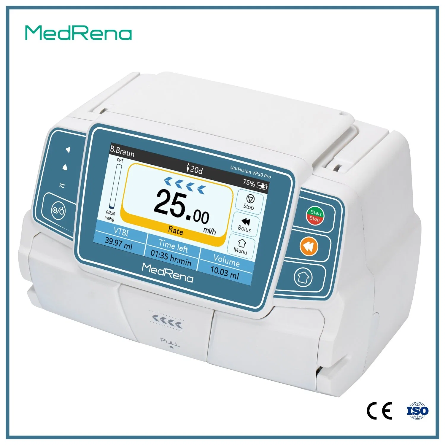 Infusion Pump High Accurate 12 Working Modes with 4.3 Inch Big Touch Screen