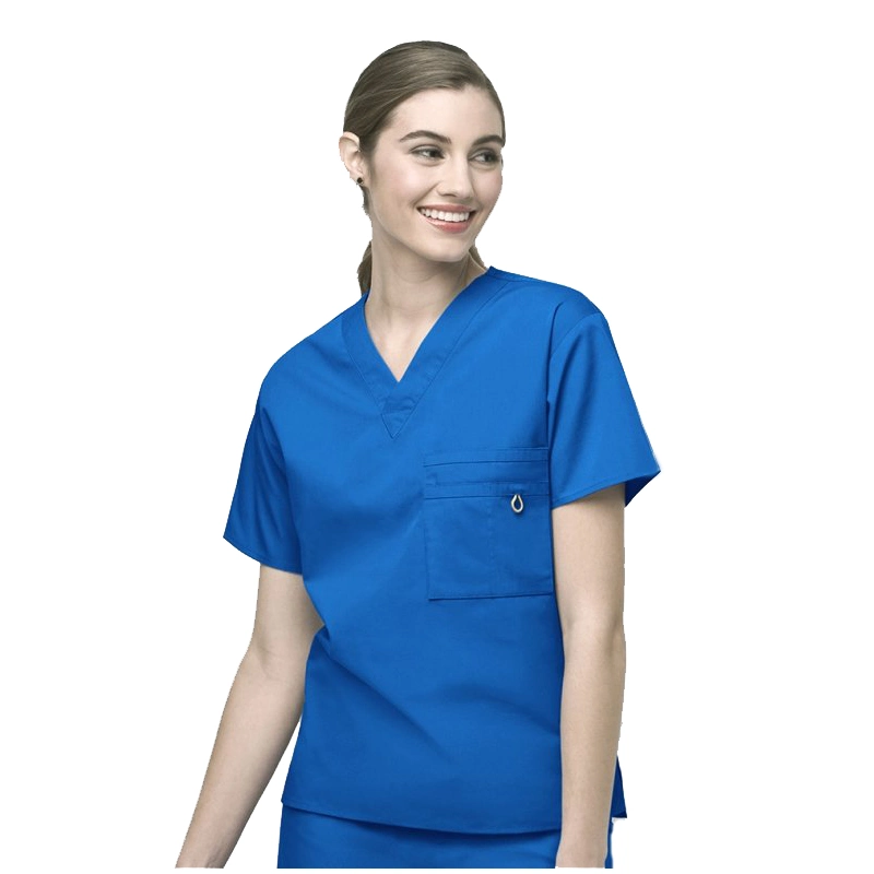 Camiseta de enfermería con cuello en V y túnica elástica para mujeres, uniforme de trabajo en el hospital