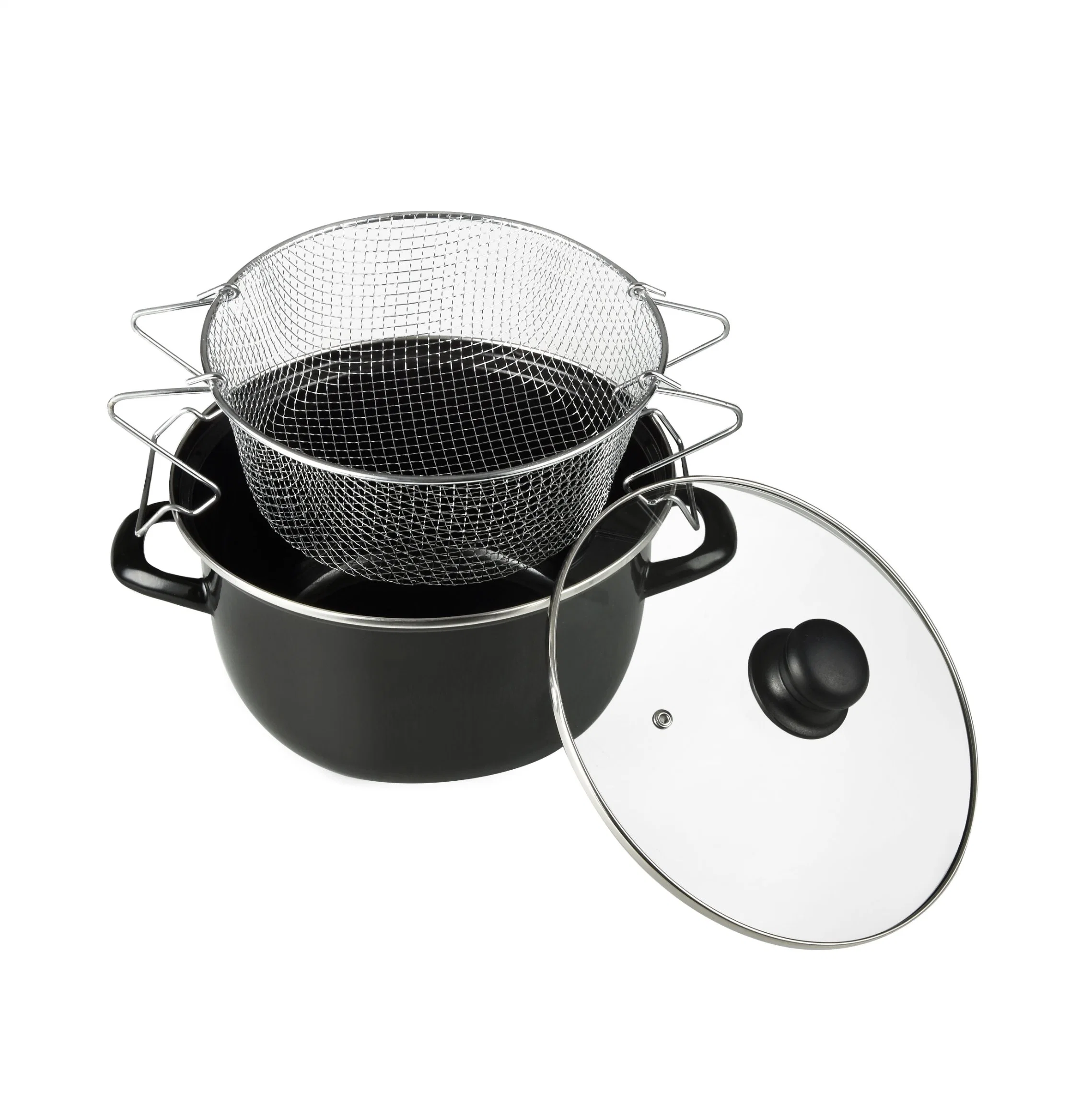 Classic Kitchenware Stainless Steel Basket Enamel Steel Fryer Pot Casserol Set Casserol Deep Fryer Gas for Sale Deep Fryer Basket