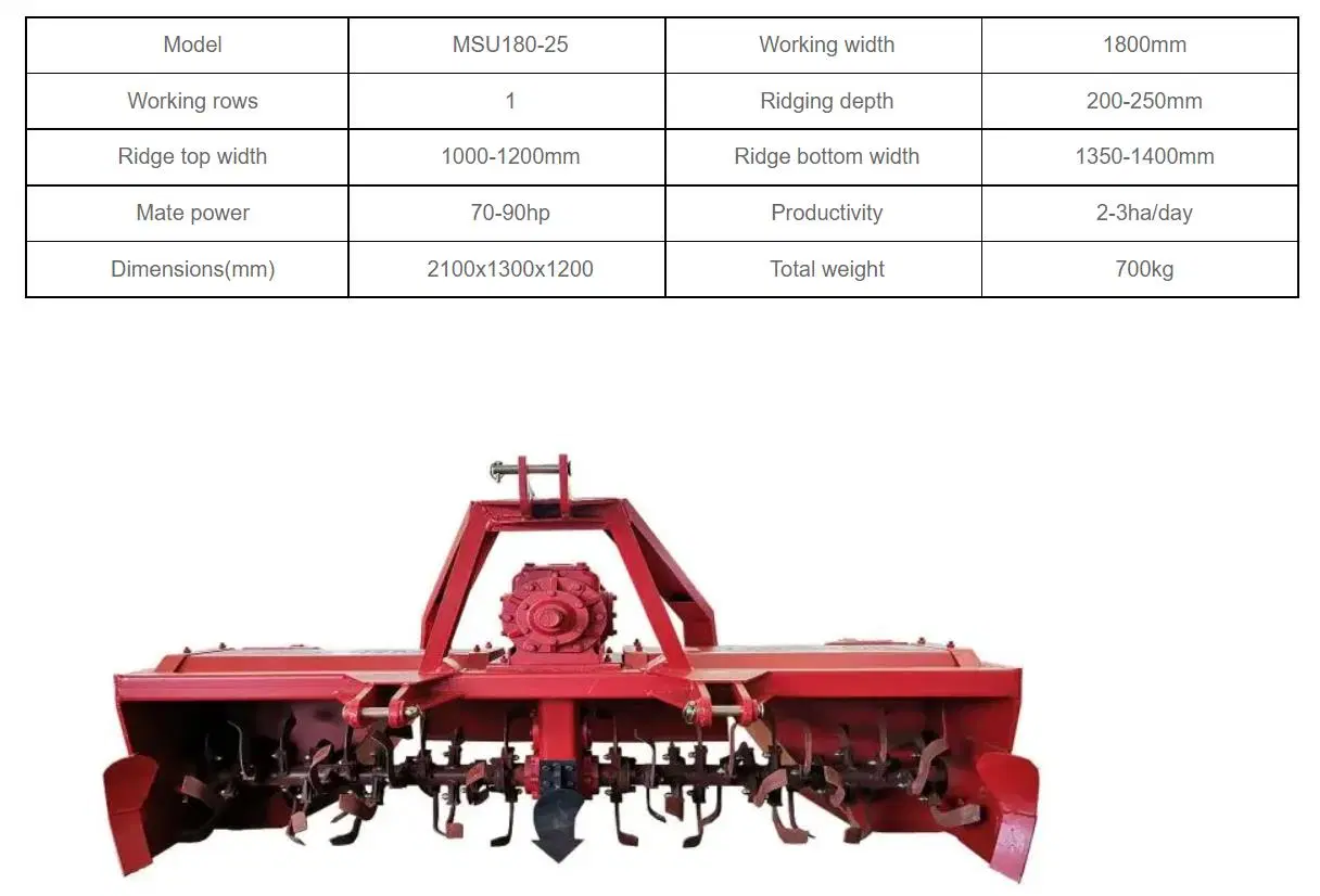 Agricultural Machinery Farm Cultivator Small Tractor Ridger Sugarcane Cassava Ridger