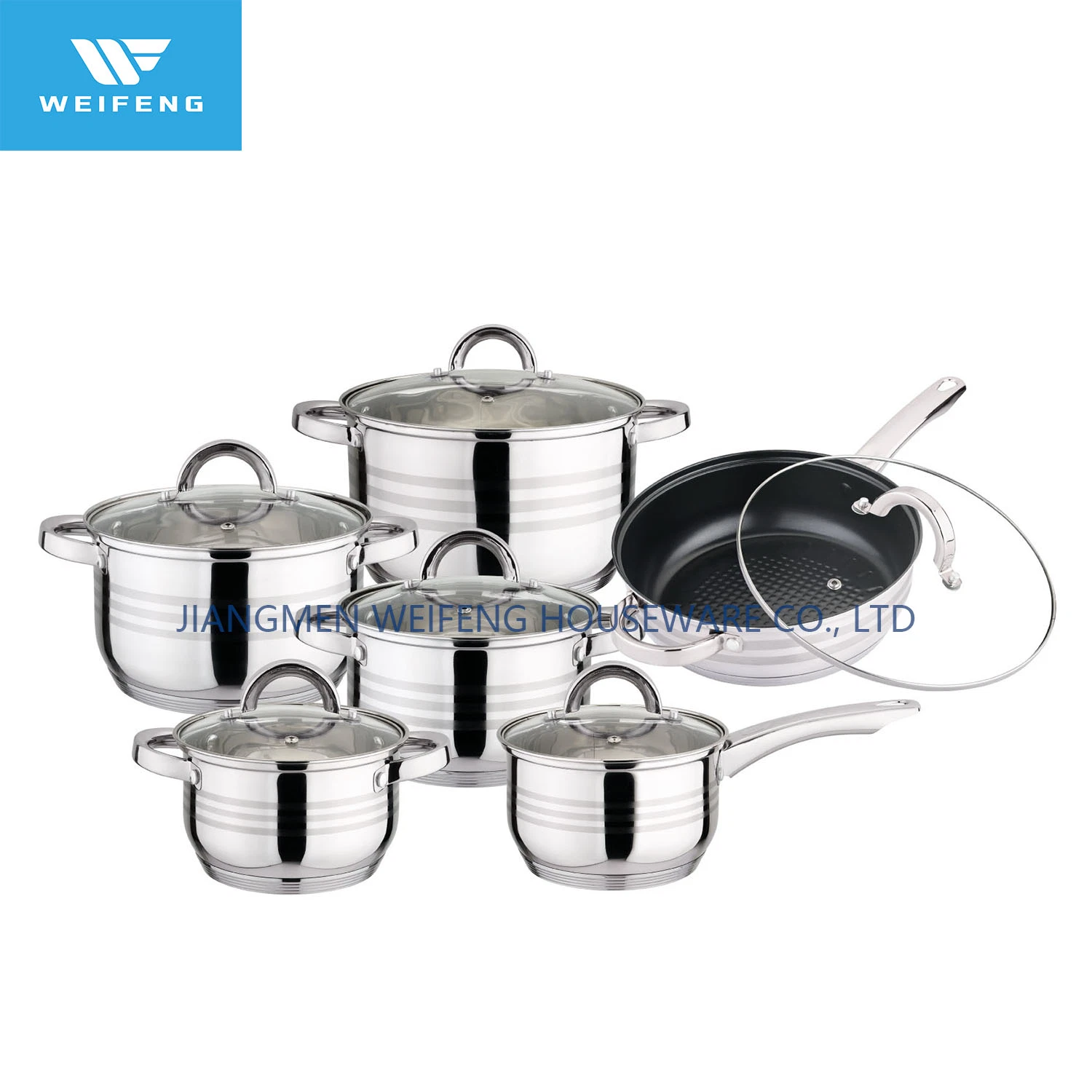 Regular Series 12PCS Stainless Steel Cookware Set with Straight Body