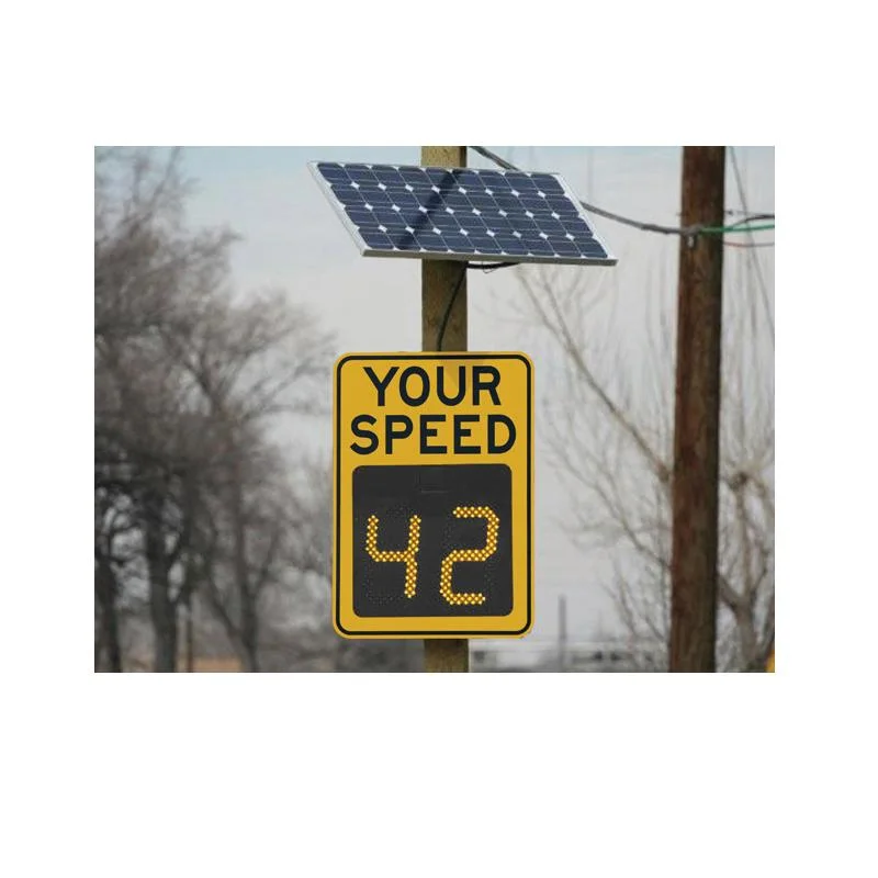 Solar Panel Aluminum LED Flashing Display Traffic Vehicle Speed Limit Detector