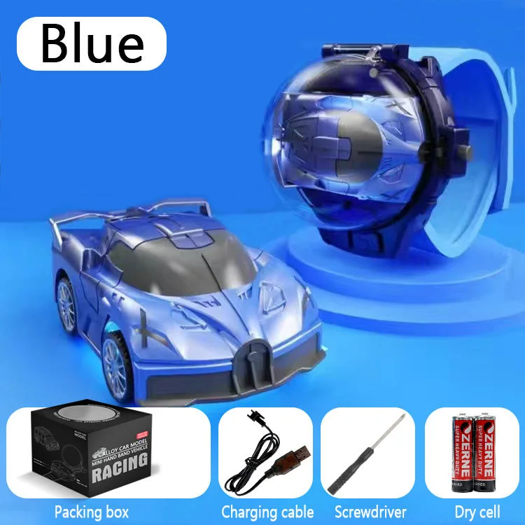 Tiktok Hot Kids Toys Electric 2.4G Remote Control Watch Mini Alloy RC Car Stunt Drift USB Rechargeable Gift for Children's Toys