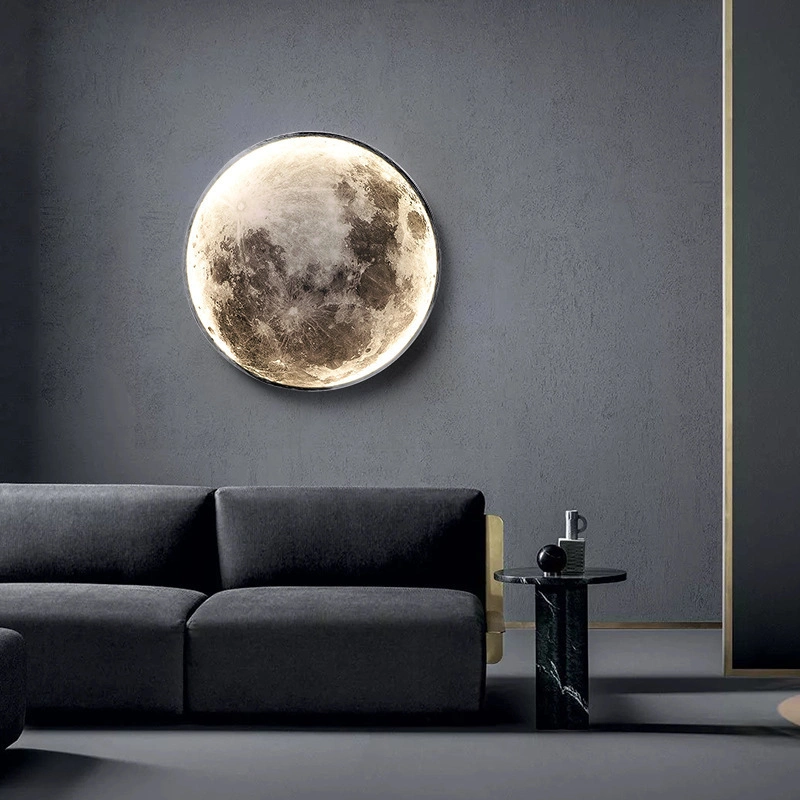 Lampe murale moderne en cristal LED Zhongshan Moon pour l'extérieur, l'intérieur et l'énergie solaire.