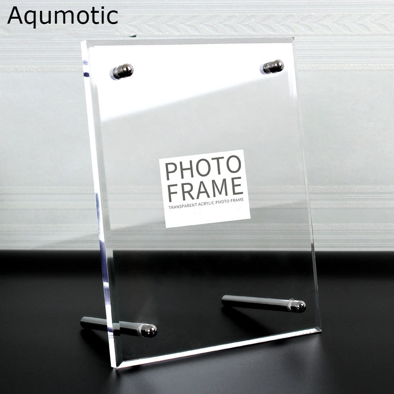 Personalizar em acrílico transparente Plexiglas Pet PVC 8X10 Dois Lados pendurado na parede Photo Frame com íman