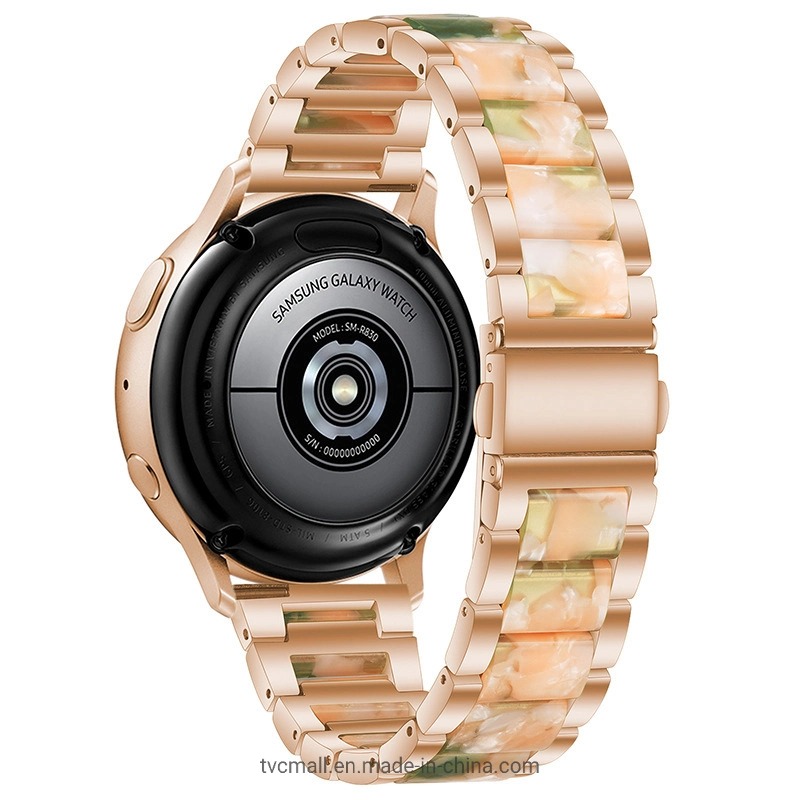 22mm tres Cuentas Pulsera de acero inoxidable Moda elegante resina Pulsera Huawei Watch 3 / 3 PRO / Samsung Galaxy Watch 3 45mm / 46mm / Garmin Venu 2