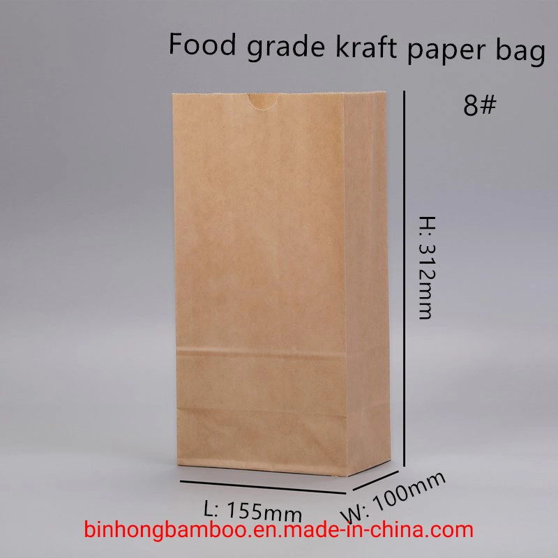 100% Recycled Kraft Paper Snack Bread Brown Paper Lunch Bags for Food