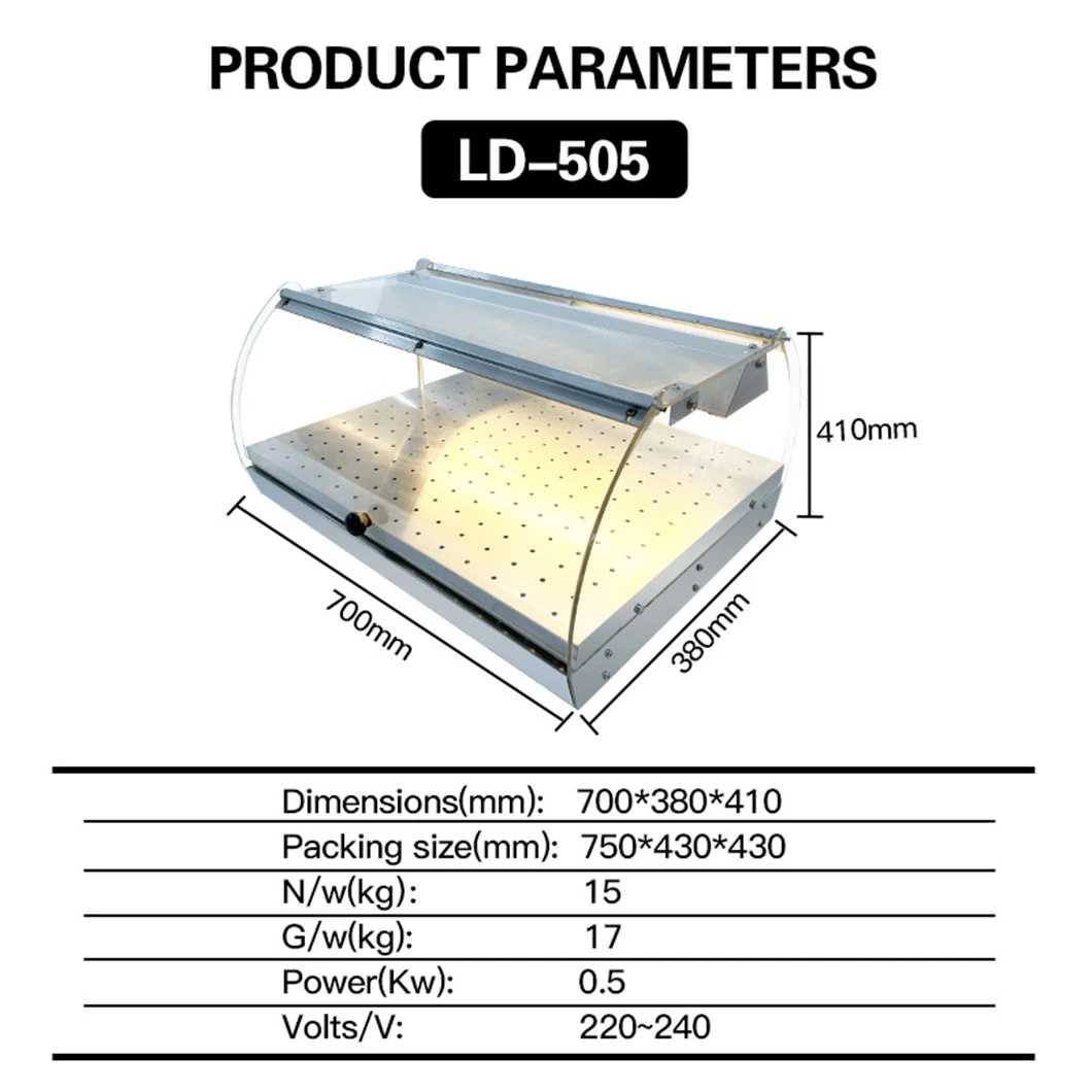 LD-505 Venta caliente Puerta de la Vista de la Calentador eléctrico de Alimentos Showcase Con sistema de circulación de aire Calentador de alimentos Calentador de alimentos Mostrar contador