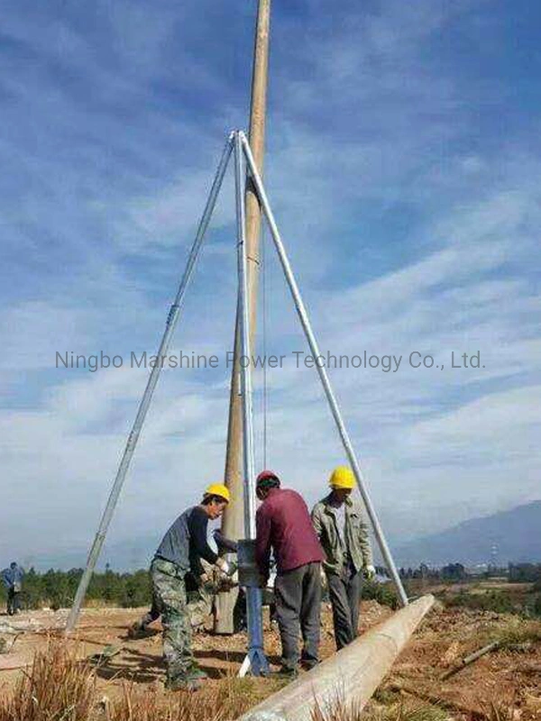 El equipo de tendido de Energía Eléctrica de aleación de aluminio tubular, una torre en forma de Gin Pole del mástil de celosía de los postes grúa