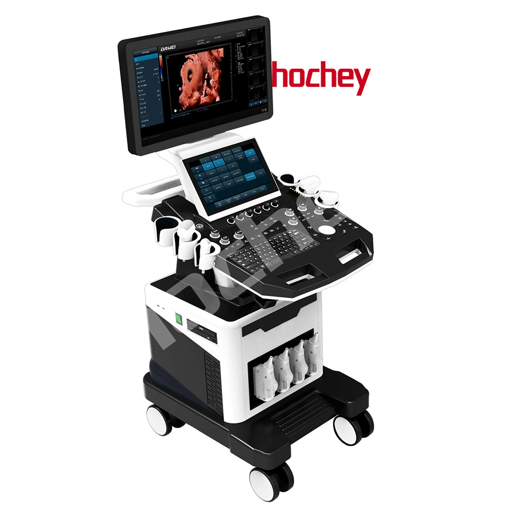 La facilidad de uso médico de hochey 3D 4D de multilingüe ecógrafo portátil con carro