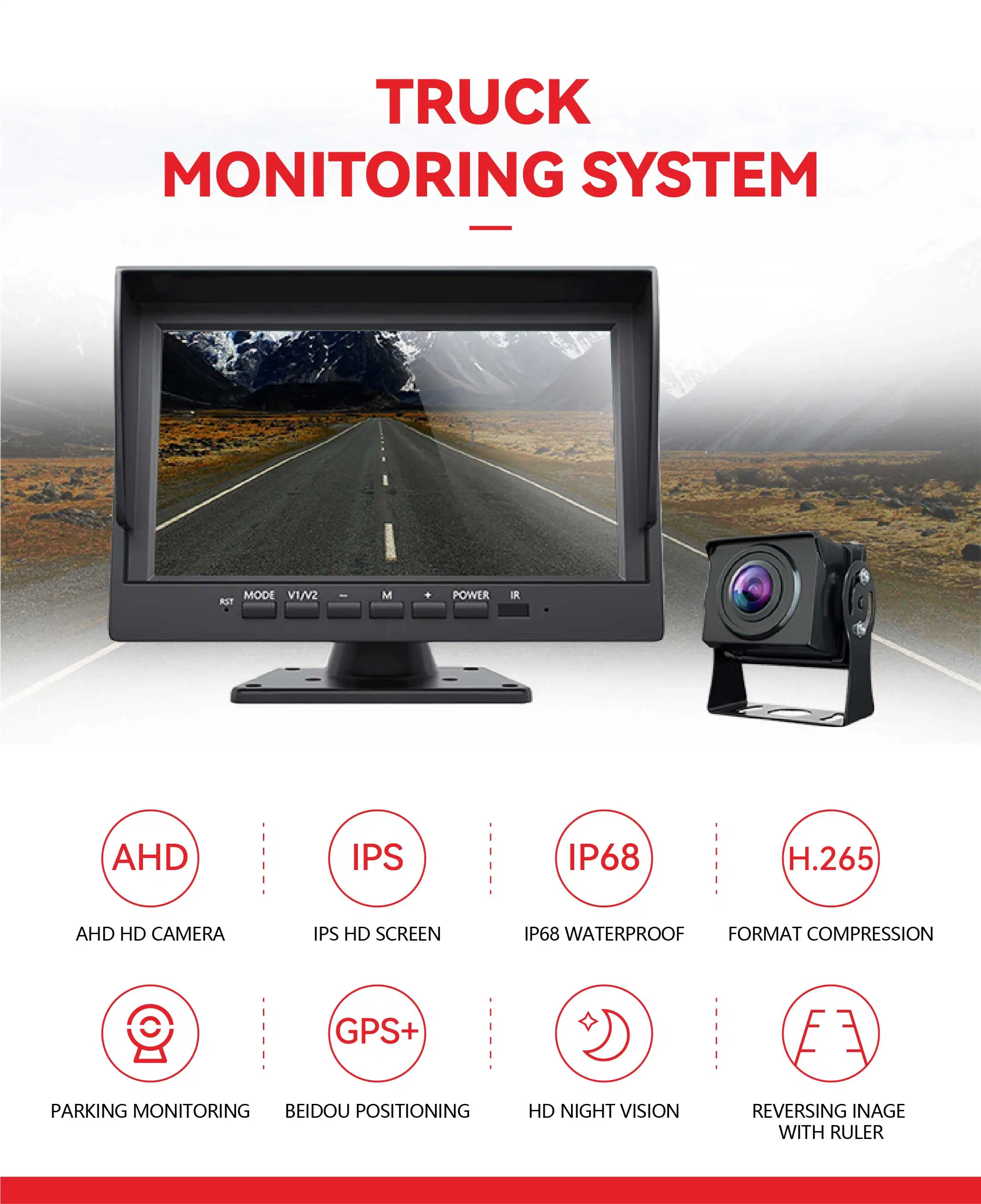 Wemaer OEM Waterproof Night Vision Safe Parking Monitor Mini HD Vehicle Camera for Big Bus/Truck