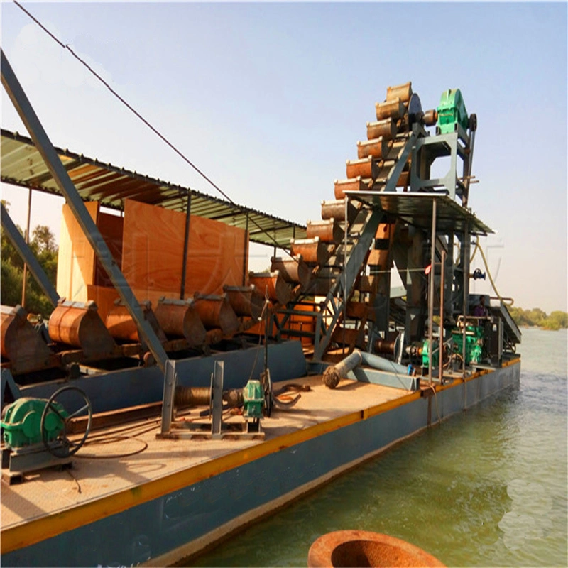 Cadena de cuchara Oro y Diamond Dredge Maquinaria para la mina de barandilla