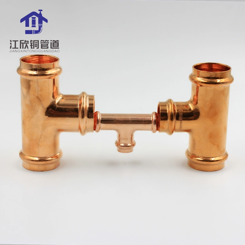 Copper Tee Equal Press-Fit Dn15 for Gas and Water