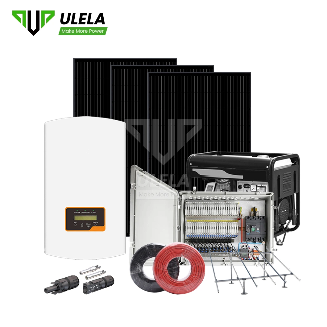 Ulela Complete Home Solar Power System Kit Fabricators ODM Custom 7,5 kW en Grid Solar System China PV Diesel