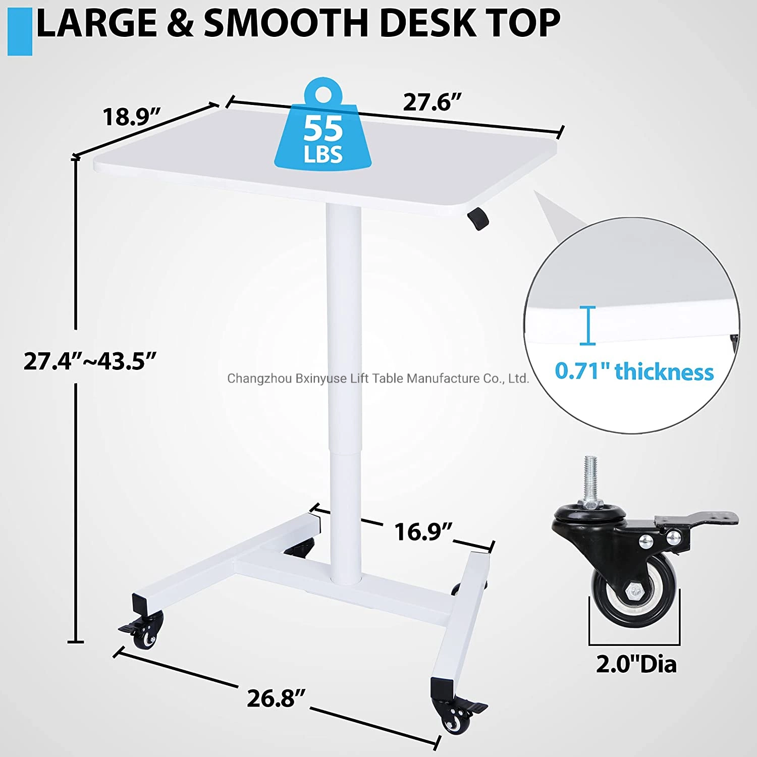 Altura ajustable Desk ofrece un Single-Column