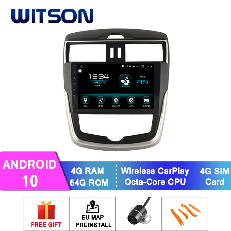 Witson Octa-Core Android 11 de navegación GPS de coche para Nissan Tiida 2016 Versión Manual Aire acondicionado