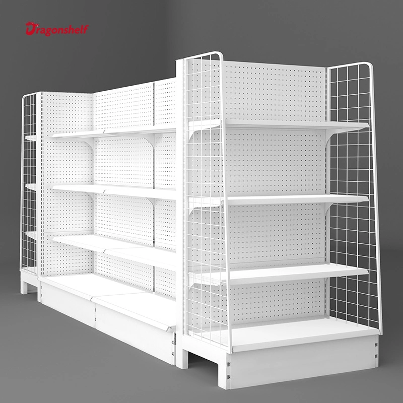 Dragonshelf Customized White Color Multi Layer Supermarkt Regal Gondola Schönheit Display-Racks Für Versorgungslager