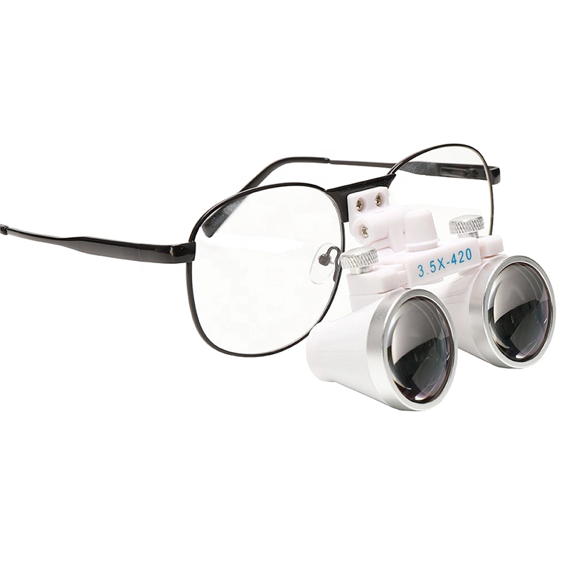 Lupa de metal 3.5X Loupes óptica dentária Loupes Lupa Lupa com Caixa de pano