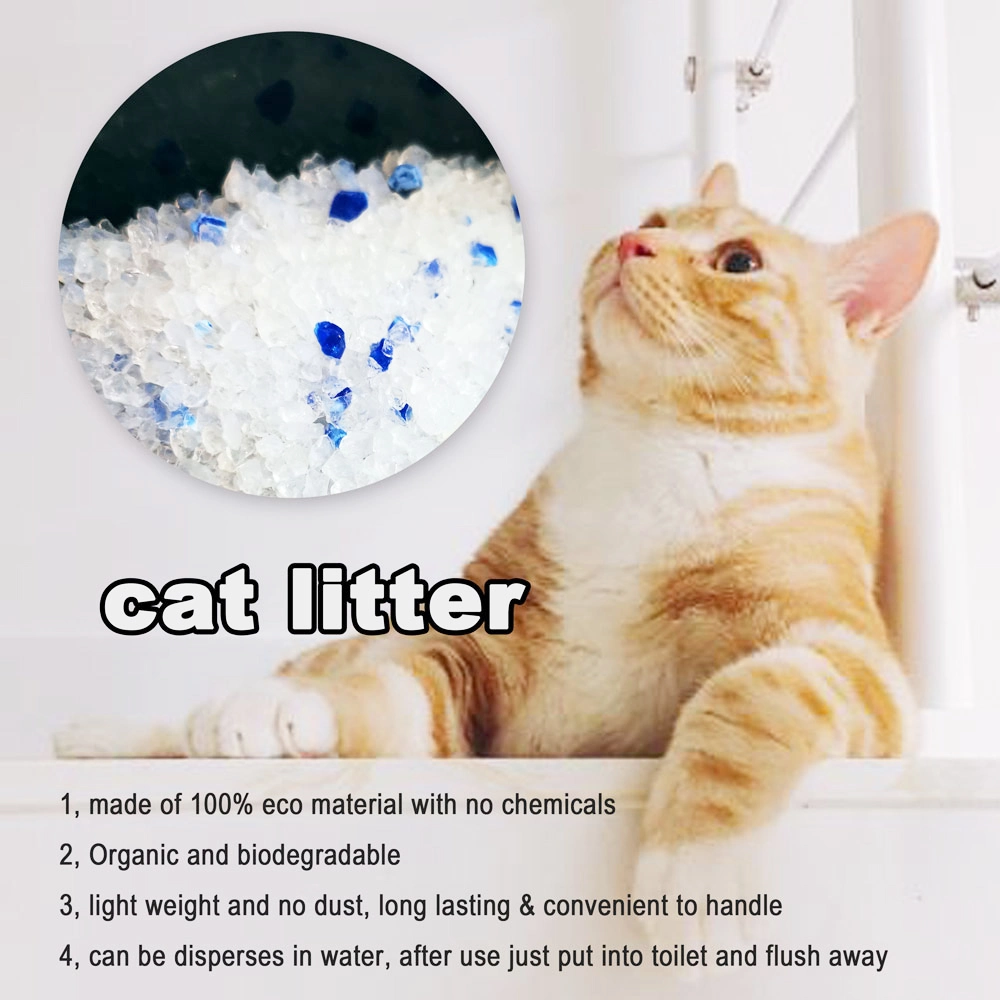تحكم مخصص برائحة مصنع بالجملة بدون غبار كريستال سيليكا جل Cat Litter Pet Accessories