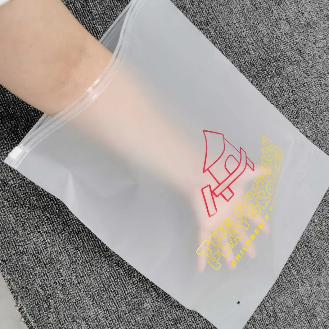 Custom Frosted Zipper Bags Biodegradable Packaging Lock T-Shirt Clothing PVC PE Matte Zip Plastic