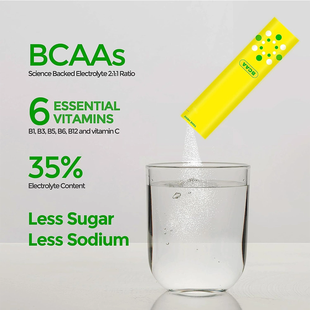 Contains Bcaas & Multi-Vitamins Vegan Electrolyte Drink Lemon Flavor Hydration Electrolyte Powder