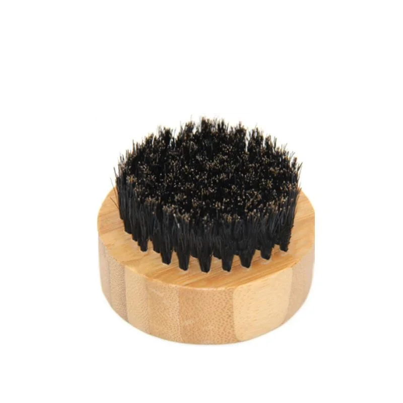 Brosse à poussière noire avec logo personnalisé 100% naturelle en bois noir Brosse à raser en poils de sanglier pour hommes Brosse à barbe en poils de cheveux.