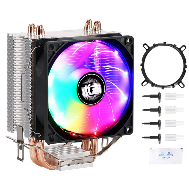 Ventilateur PC refroidi par air silencieux LGA 1700 1200 1150 1151 1155 1156 1366 AMD Am3 Am4 I3 I5 Refroidisseur de CPU 4 tuyaux en cuivre Refroidissement du processeur CPU