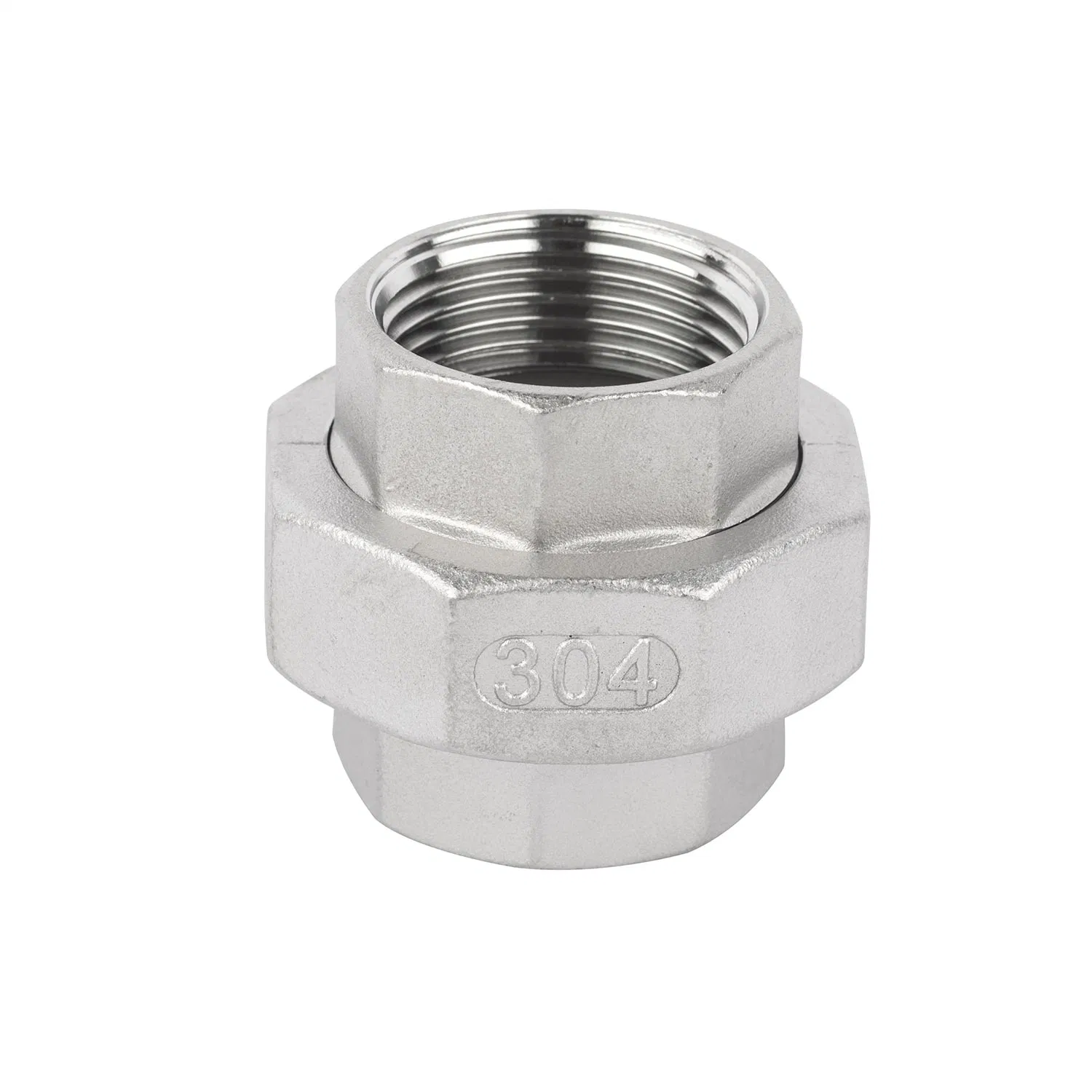 304 Stainless Steel Union, Threaded Connection, Corrosion Resistant