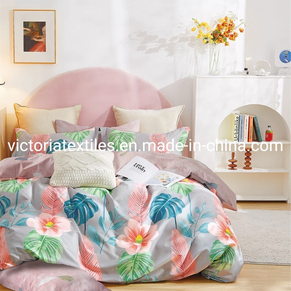 Moderne Muster Gedruckt Home Bettwäsche-Sets 4 Stück Baumwolle Bett Deckeldeckungssets