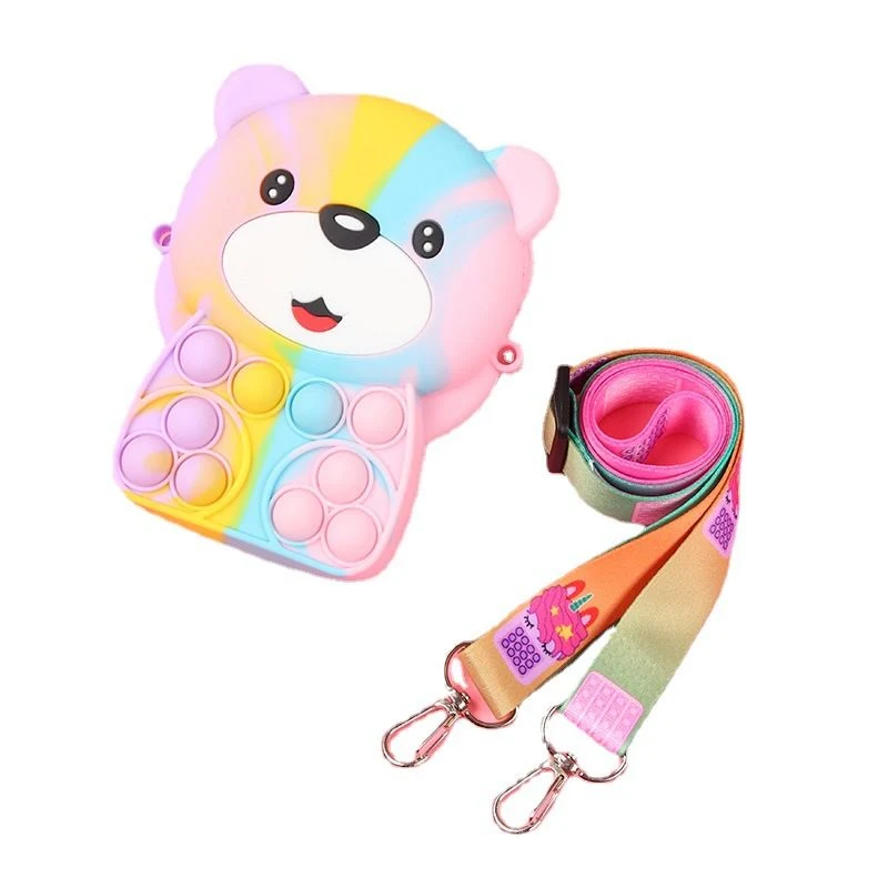 Wholesale Cartoon Cute Bear Storage Bag Educational Bubble Music Children Handbag Wallet Coin Purse