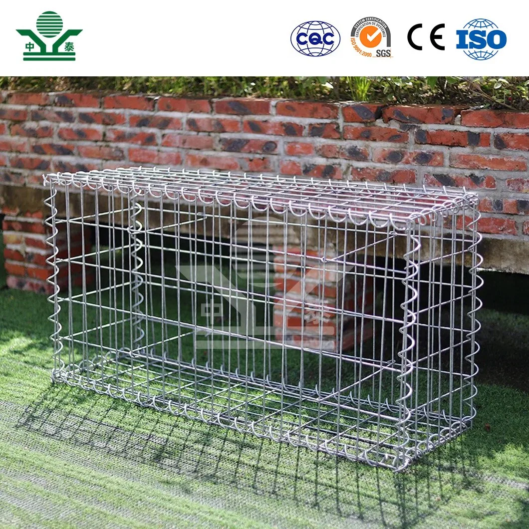 Zhongtai Gabion Rock Box China Atacadistas soldados Gabion Stone Basket 50X50 mm 50X100 mm Gavanized Gabion