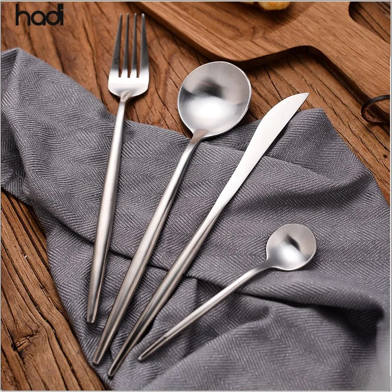 Wholesale Restaurant Silver Flatware Stainless Steel German Cutlery Spoons Fork Knife Portugal Cutlery