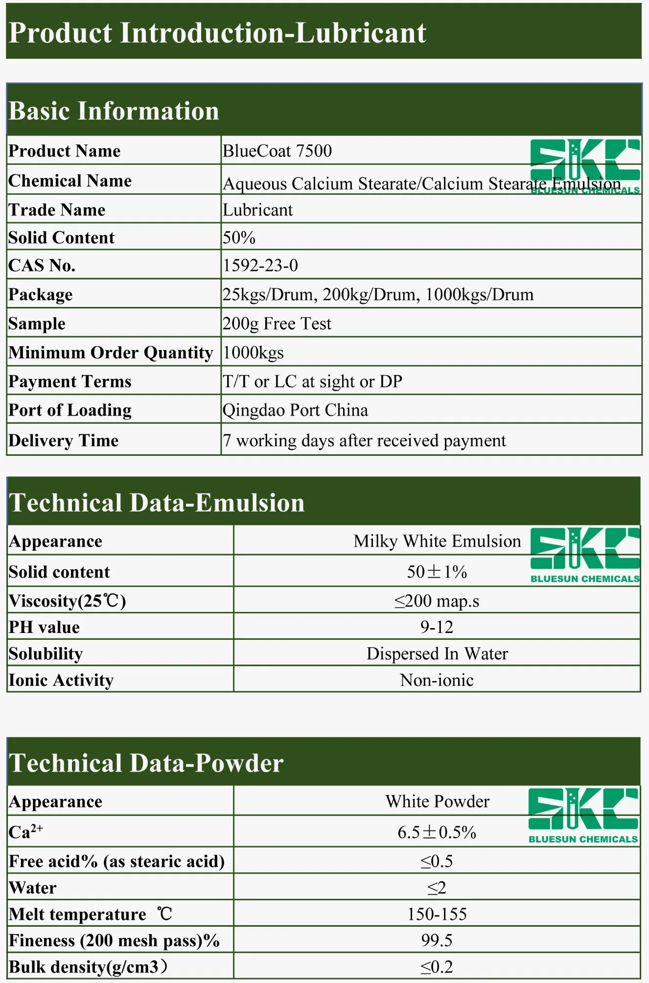 Lubricant/ Coating/ Paper Chemical/ Stearic Acid Calcium Salt/ pH 9.0-13.0