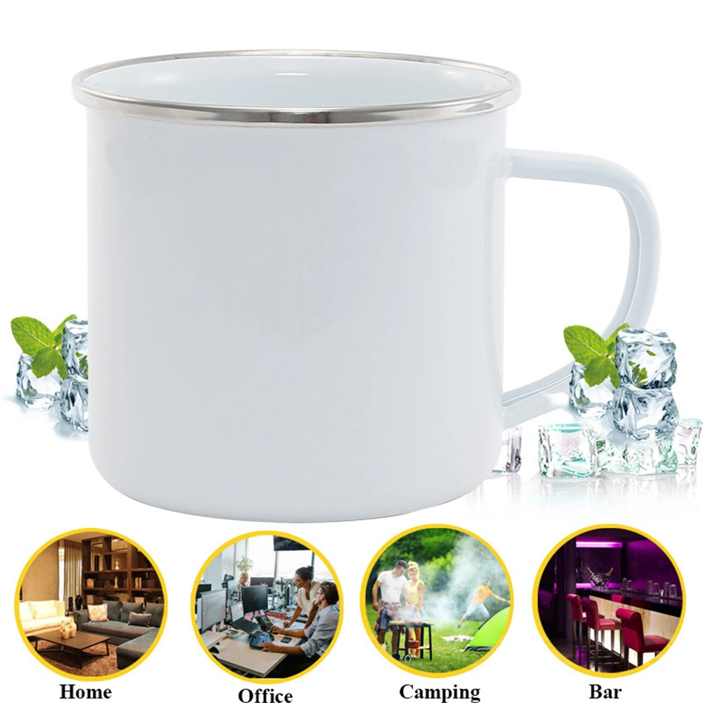 Sublimation personnalisé pas cher de qualité blanc Enamel Mug Daily café Mark en émail