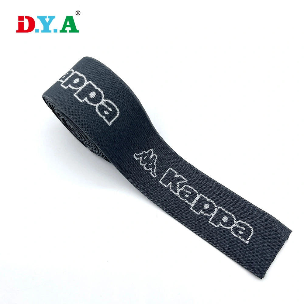 Custom Brand Logo Woven Elastic Straps Soft Nylon Jacquard Elastic Band for Underwear/Garment Waistband