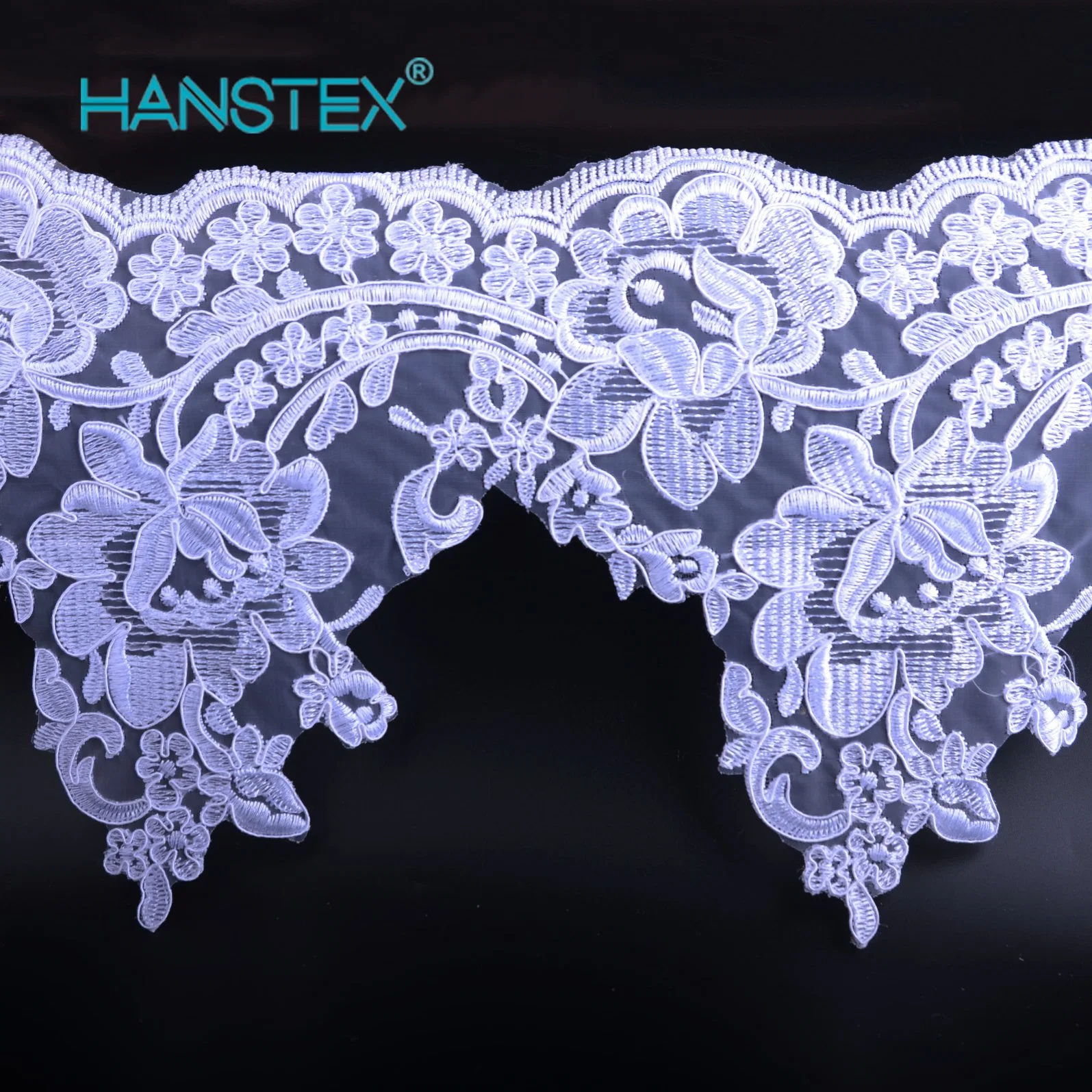 Hans Fast Delivery Professional Design White Embroidery Lace Fabric