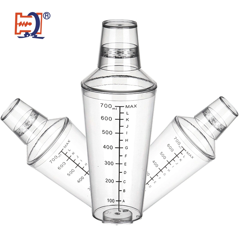 Fase 3 Mezclador de plástico transparente Herramienta Bartending Botella de vino de mesa de mezclas de bebidas/700ml Coctelera