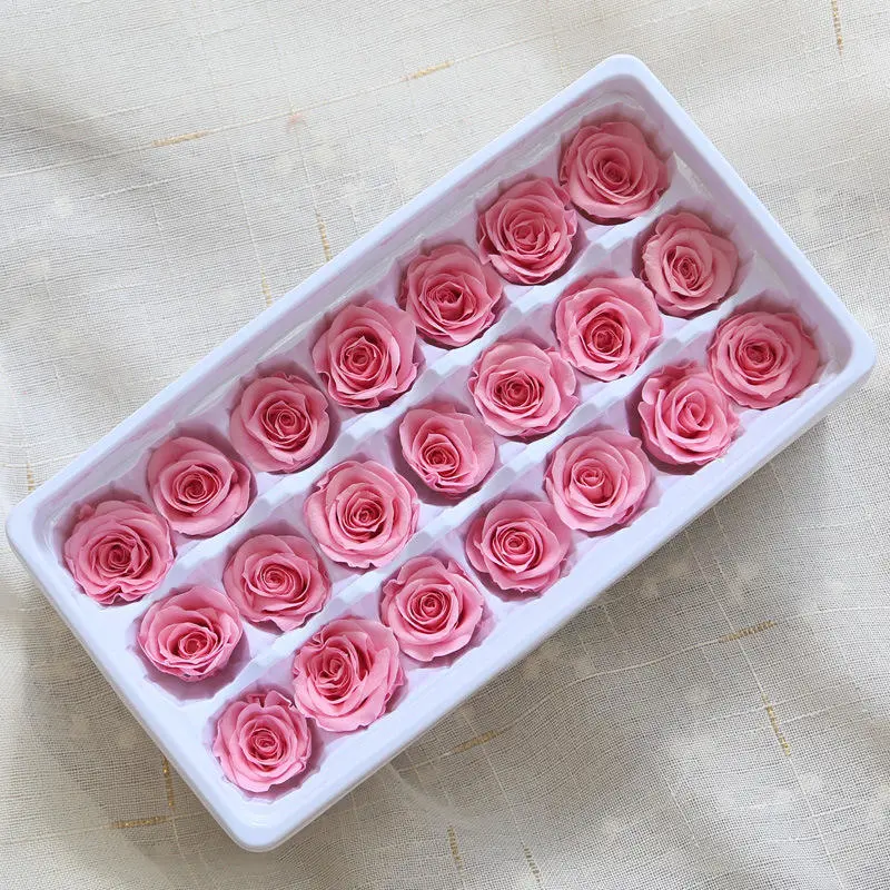 Home Party Birthday Christmas Decoration with Eternal Rose Preserved Flower Head Valentines Day Roses Year Long Life Flower Decoration