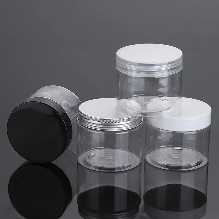 Cosmetics Storage Container 250ml 380ml Smooth Solid Color Pet Plastic Jar with Plastic Screw Cap