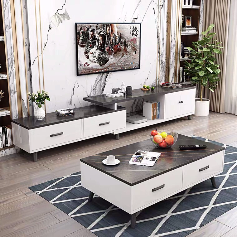 Manufacturer Hot Sale Particle Board MDF Modern Coffee Table and TV Stand