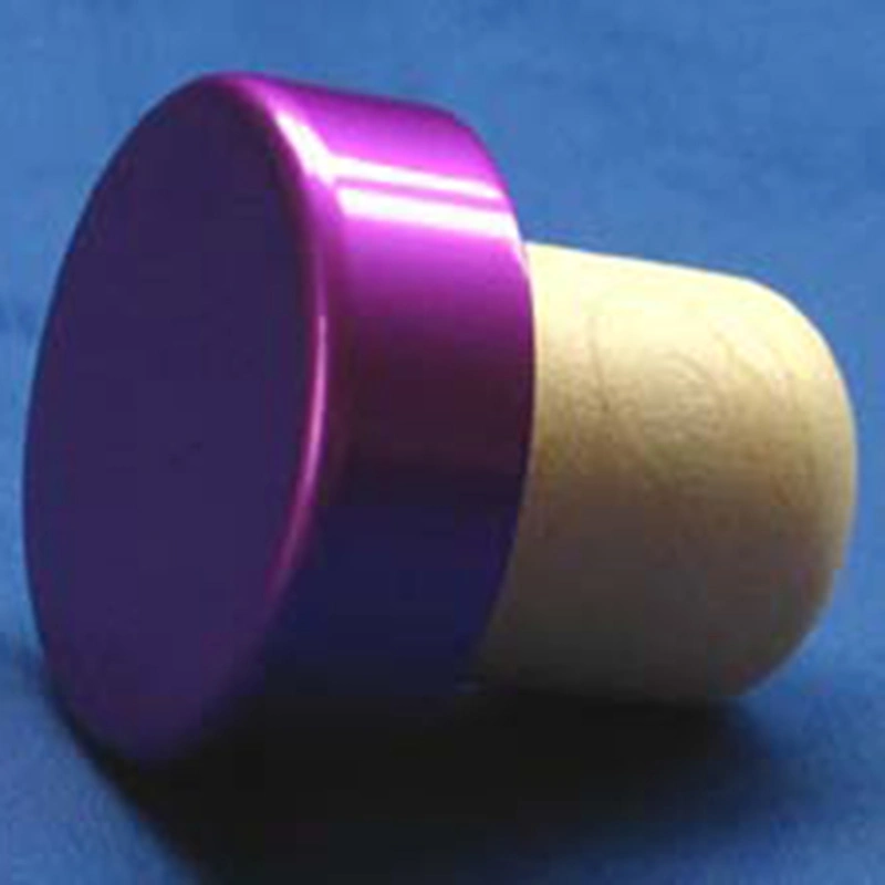 Purple Color T-Shaped Aluminum Top Synthetical Wine Corks