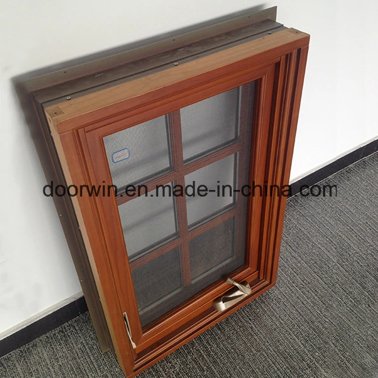 Solid Oak/Teak/Hemlock Wood Casement Windows and Doors with Aluminum Cladding, Durable American Style Window