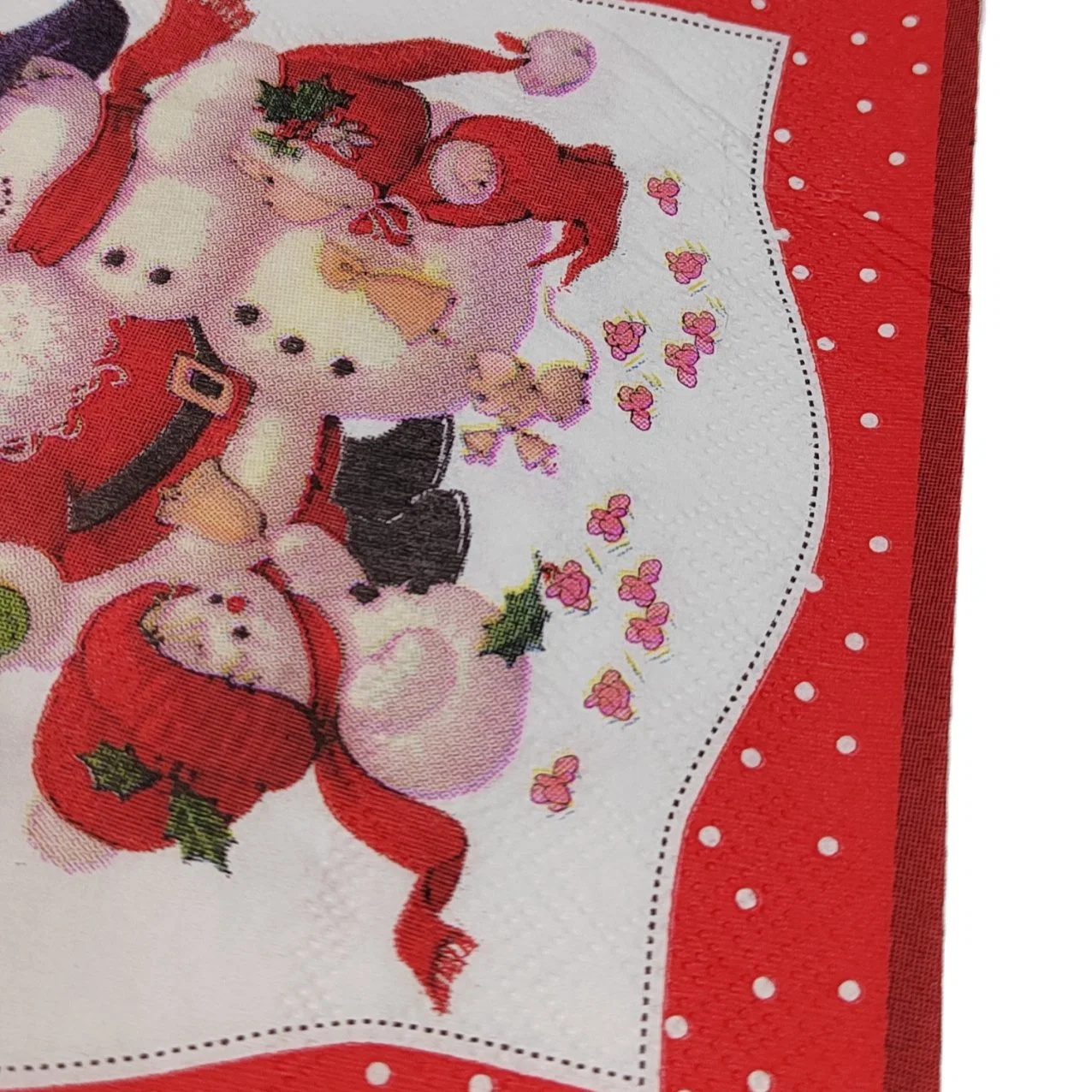 Customization Santa and The Snowman Printed Napkins Restaurant Used Paper Napkin