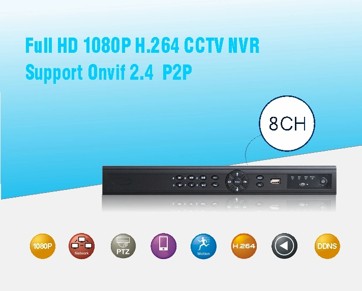 1080P 8CH DE NVR Cámaras IP CCTV