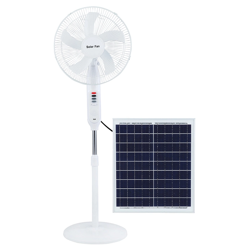 25W de energía solar de 5V de 16 pulgadas el ventilador Solar, batería recargable DC ventiladores de pie con mando a distancia, USB, la luz