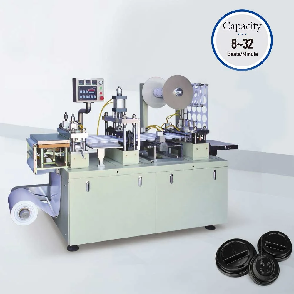 Automatic High Speed Plastic Plastic Coffee Cup Lid Cover Vacuum Thermoforming Making Forming Machine