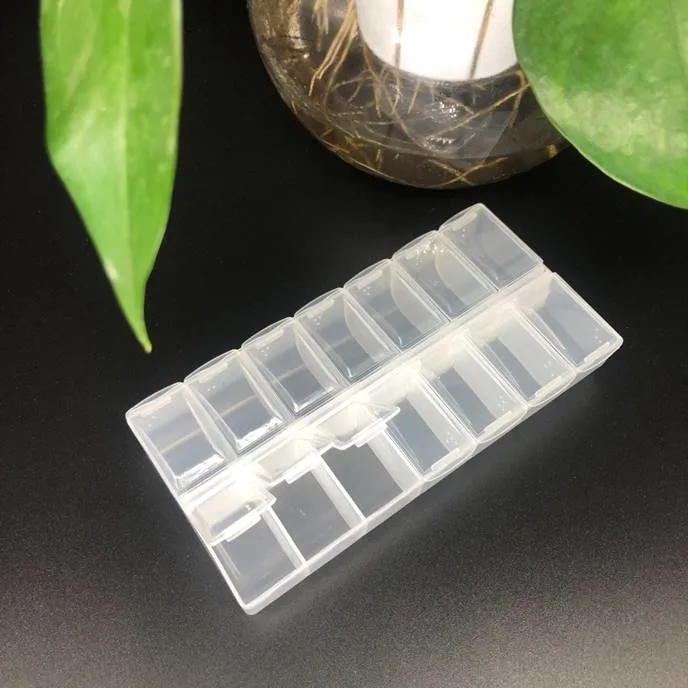 Manufacturers Wholesale/Supplier 7-compartment Large Empty Pill Box Portable Transparent Medicine for One Week Storage Box